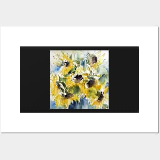 Sunflower Watercolor Graphic Art: Home Decor & Gifts Posters and Art